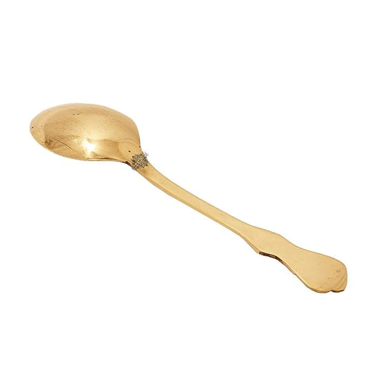 Indian Art Villa Brass Designer Spoon Tableware Home Hotel Length 6.5 Inch (Pack of 6)