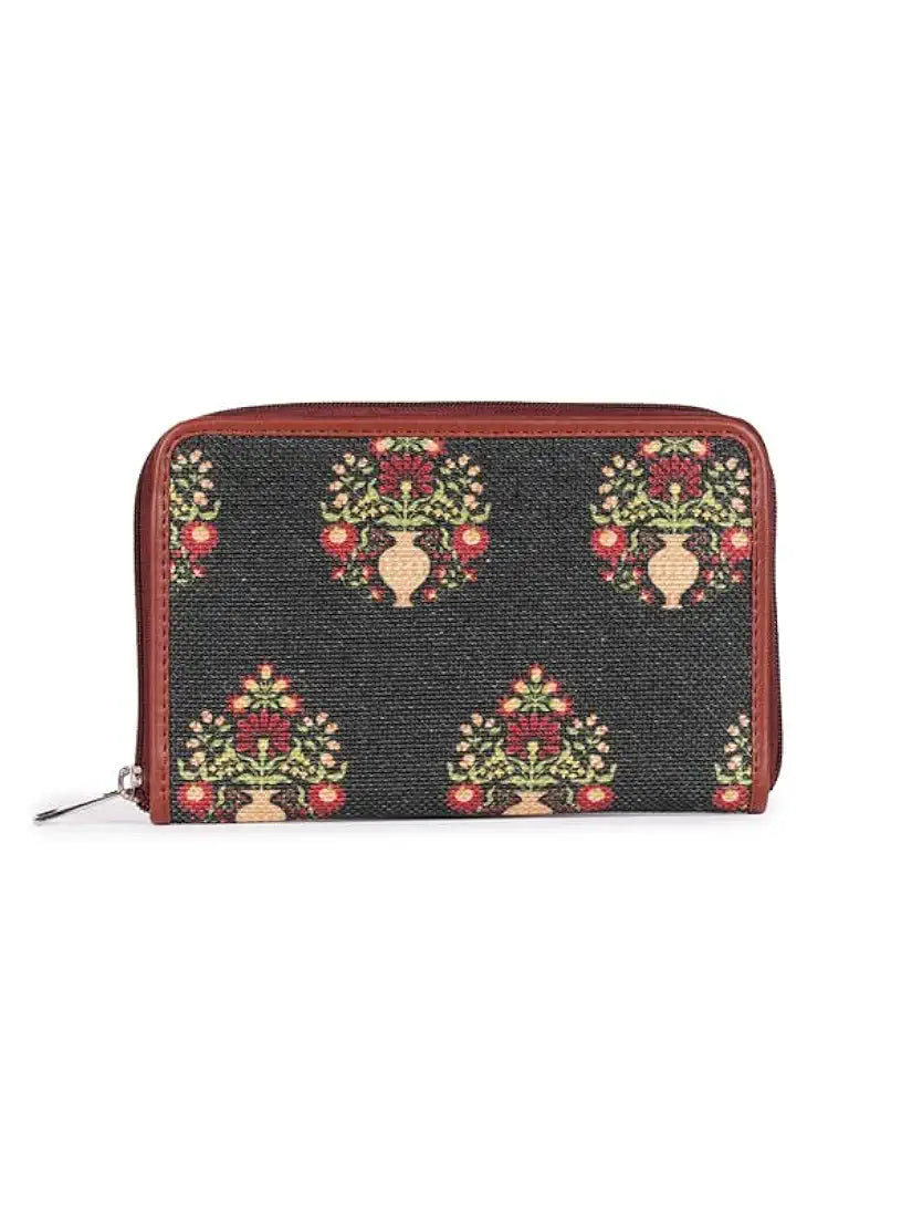 Zouk Wallets for Women Handmade Classic Wallets for Females Vegan Leather and Jute