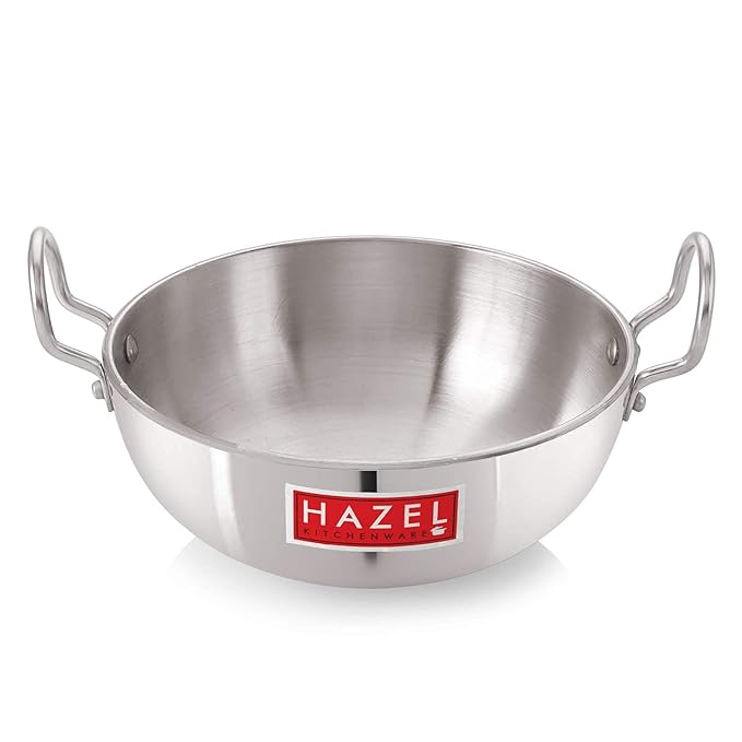 Hazel Aluminium Kadai for Cooking 6000 ml with 4 mm Kadhai Aluminium Big Size Multipurpose