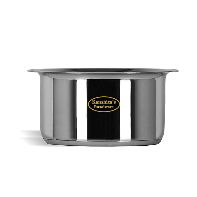 Kanshitas Rasoiware Stainless Steel Induction Bottom Patila Tope Pot Induction & Gas Stove 5 Liter