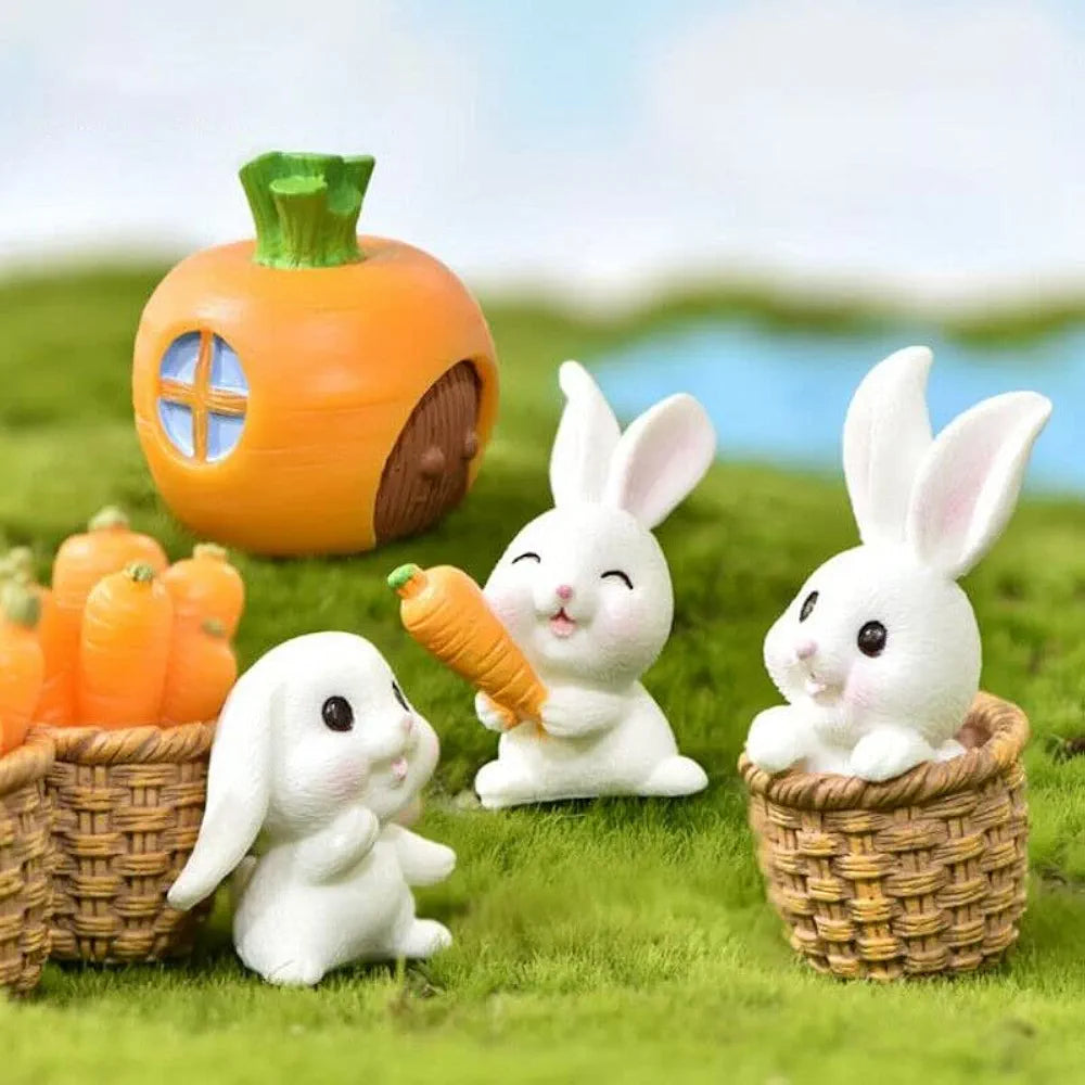 Satyam Kraft 1 Set Resin Rabbit Miniature Figurines