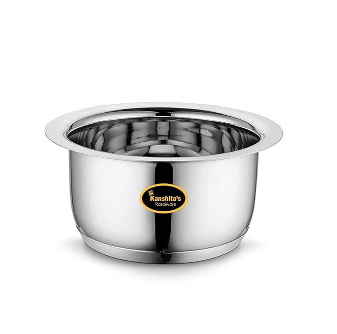 Kanshitas Rasoiware Heavy Gauge Stainless Steel Patila Tope with Lid 2 Ltr