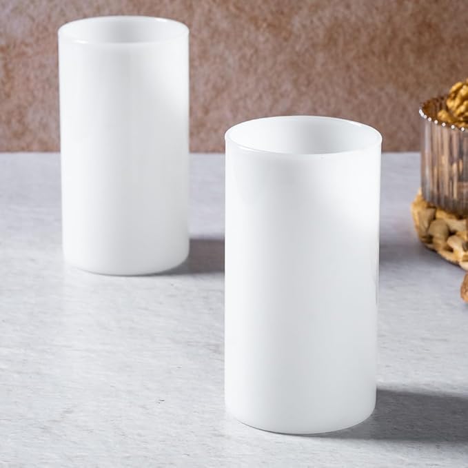 Borosil 350 Ml Set of 6 Pieces White Jade Vision Drinking Glass