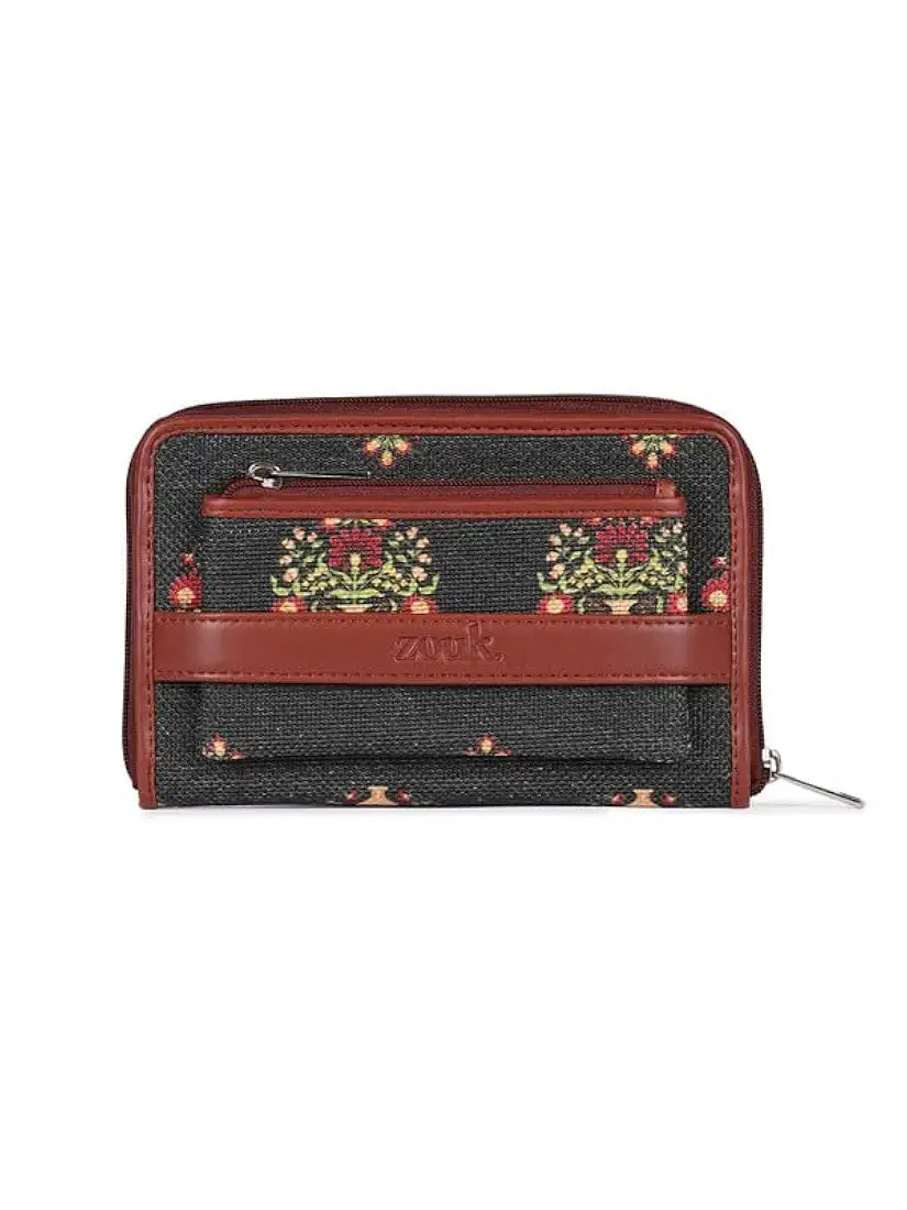 Zouk Wallets for Women Handmade Classic Wallets for Females Vegan Leather and Jute
