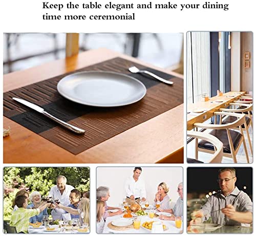 Leeonz Easy to Clean Washable Non-Slip Heat Resistant Table Mats Set of 6 pcs