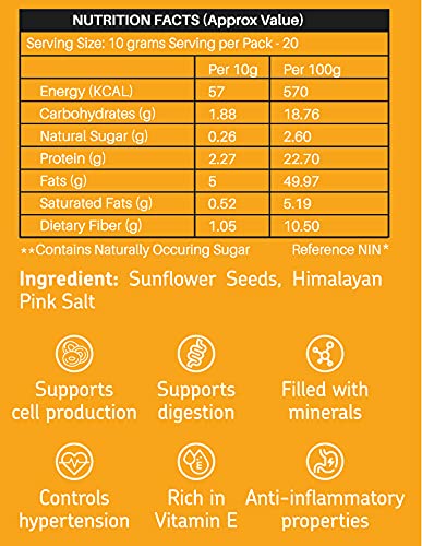 Eat Anytime Sunflower Seeds Roasted Lightly - 250 gms