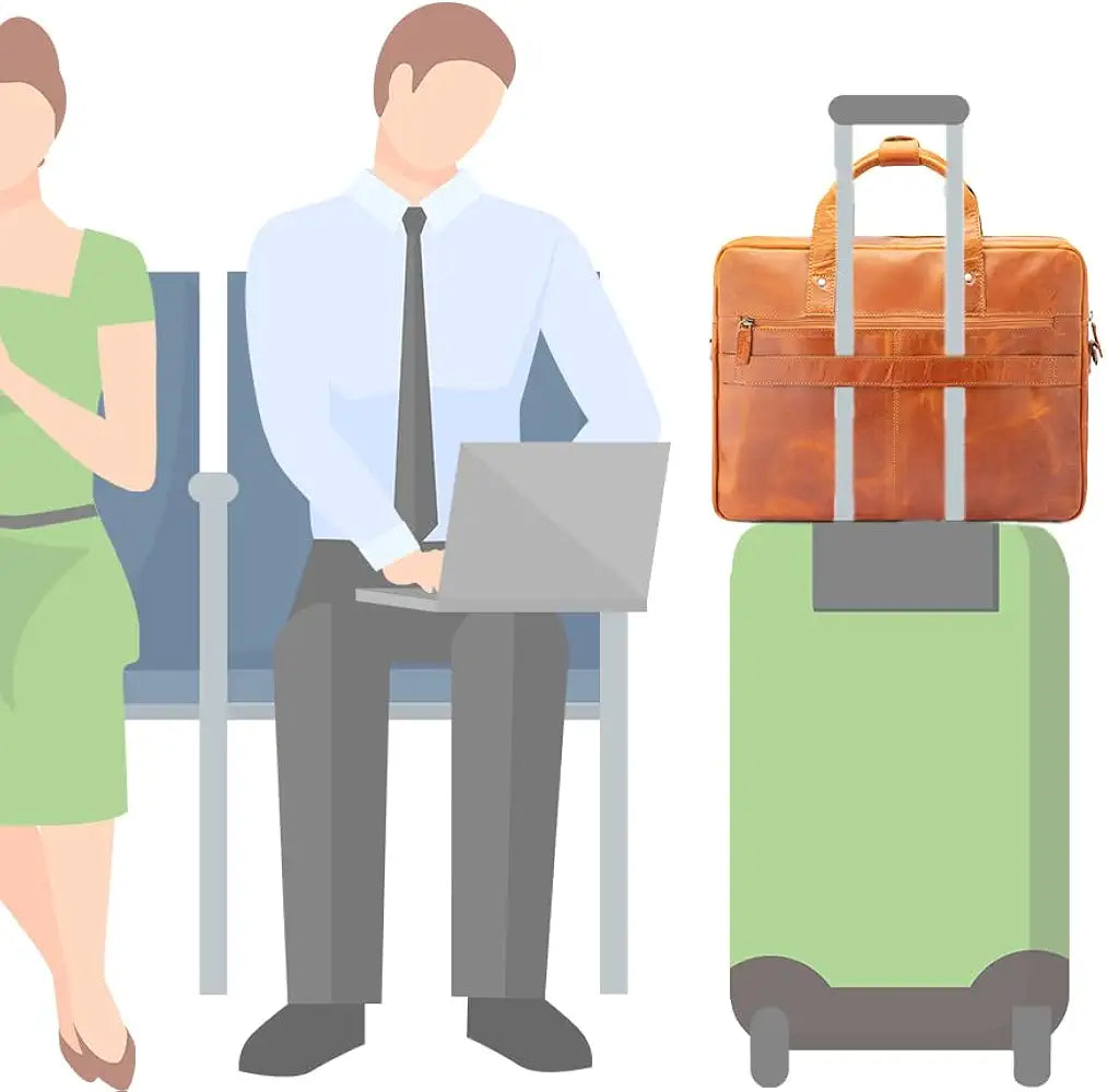 Goatter Genuine Leather Multi Pockets Office Laptop Messenger Bag For Men