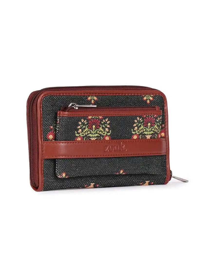 Zouk Wallets for Women Handmade Classic Wallets for Females Vegan Leather and Jute