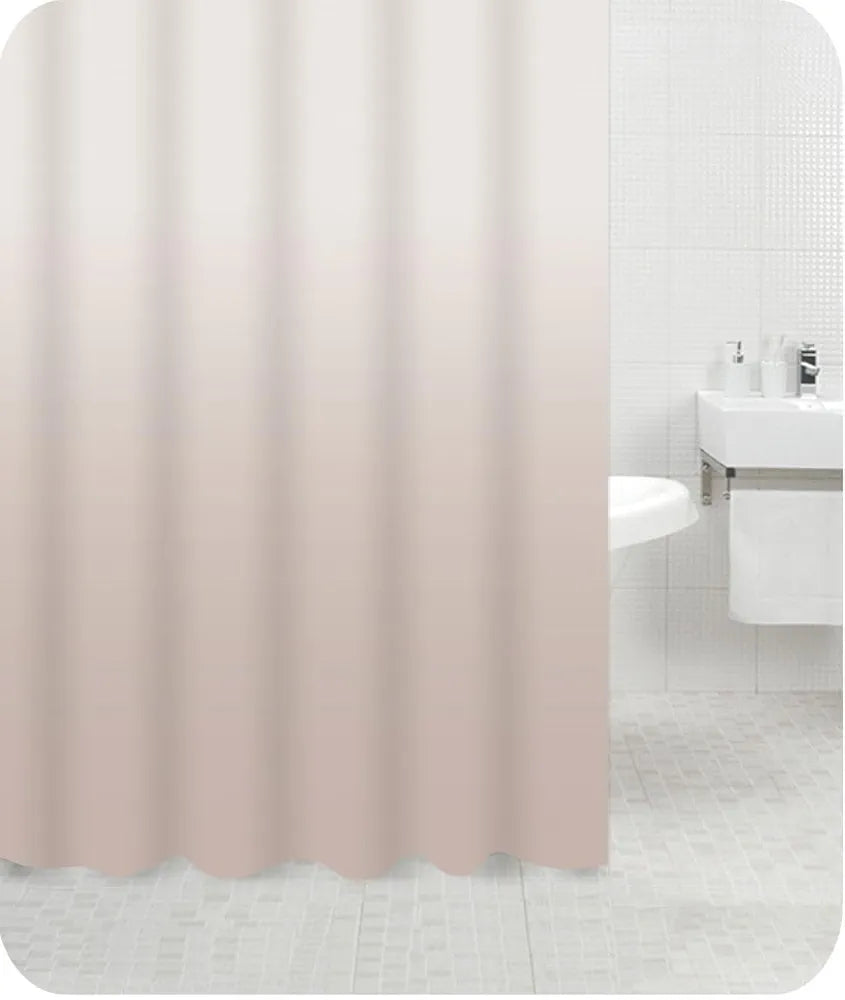 Homethreads Embrace Luxury with Our 6-Feet Long Premium Peva Shower Curtain with 12 Hooks for a Lavish Bathroom Ambiance Stylish, Splendid, and Perfectly Sized Beige Colour