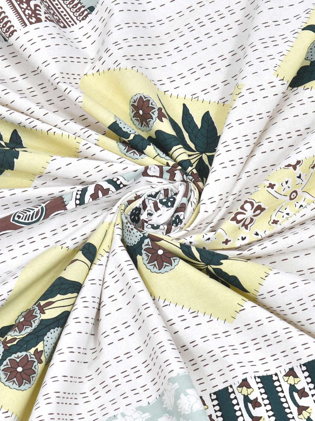 100% Pure Cotton Traditional Printed Bedsheet for Double Bed King Size Bedsheet with 2 Pillow Covers