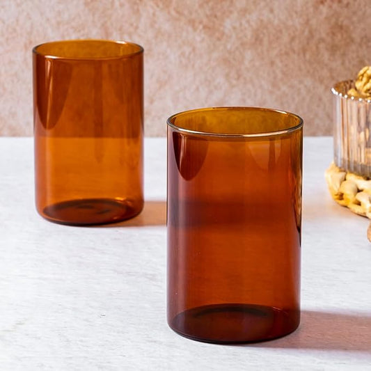 Borosil 295ml Set of 6 Pieces  Amber Vision Transparent Drinking Glass