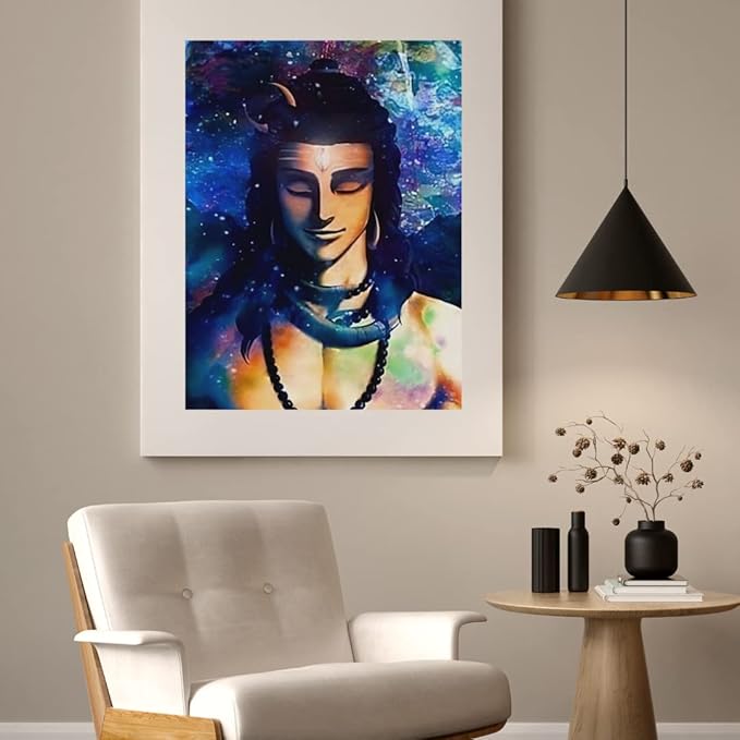 Tulip N Turtle Lord Shiva Diy Acrylic Paint by Number Kit for Adults Kids Beginner Painting by Number | Wall Decoration