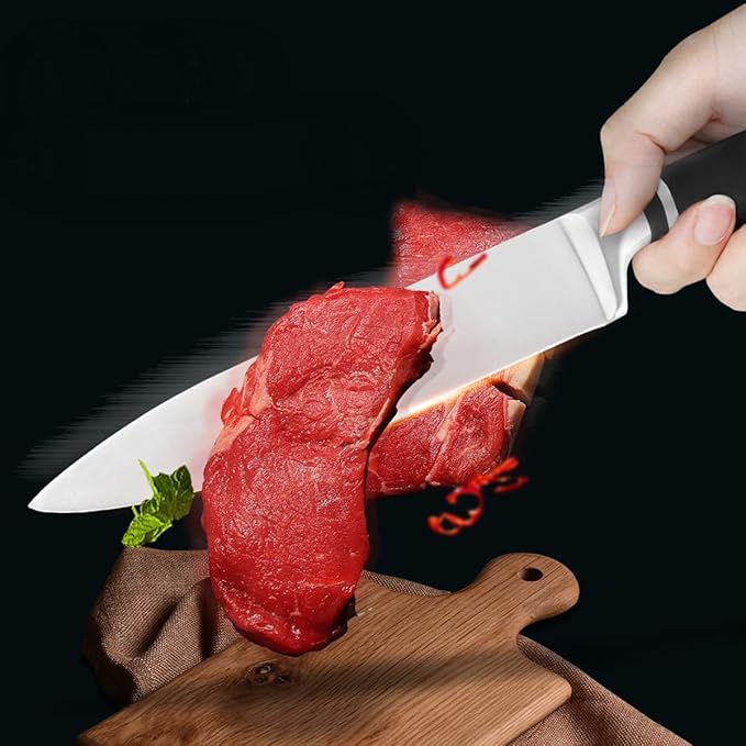 Pepplo Santoku Knife Kitchen Knife Forged of High Carbon Steel Ergonomic Handle Small Set of 2