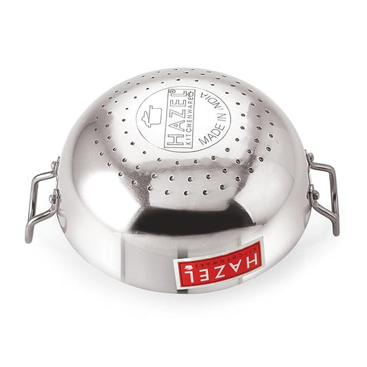 Hazel 4 mm Aluminium Kadhai Kadai Karahi Vessels for Cooking Deep Frying Kadai