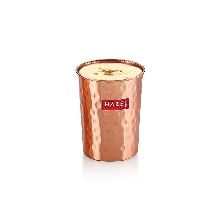 Hazel Hammered Finish Copper Glasses Amrapali Tumbler Set of 3