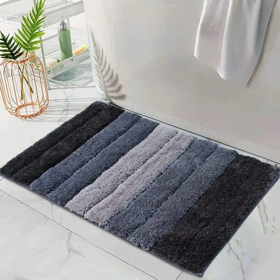 Luxe Home International Microfiber Rectangular Bath mat Soft Anti Slip Skid Luxury Mats 40X60 Cm Colour Shadow (Pack of 2)
