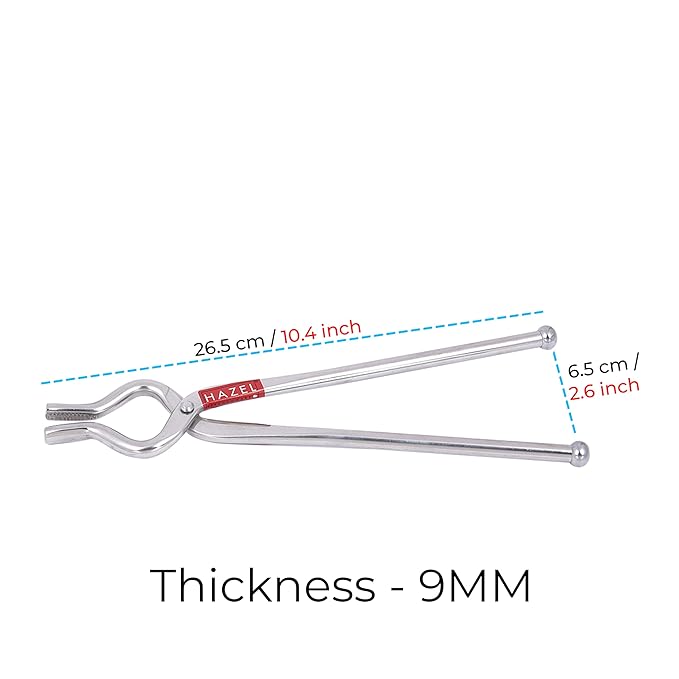 Hazel Stainless Steel Pakad 9 mm Tong Chimta Pakkad for Kitchen Utensil Holder