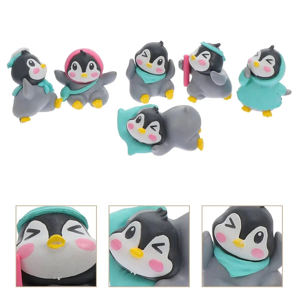 Satyam Kraft 1 Set Cute Penguin Miniature Figurines Showpiece
