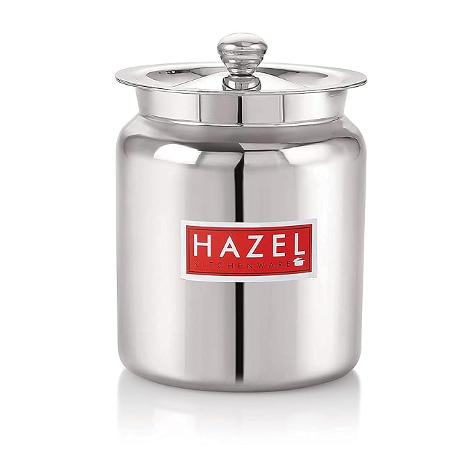 Hazel Stainless Steel Oil and Ghee Air Tight Container 1100 ml Oil Pot Container for Kitchen Storage