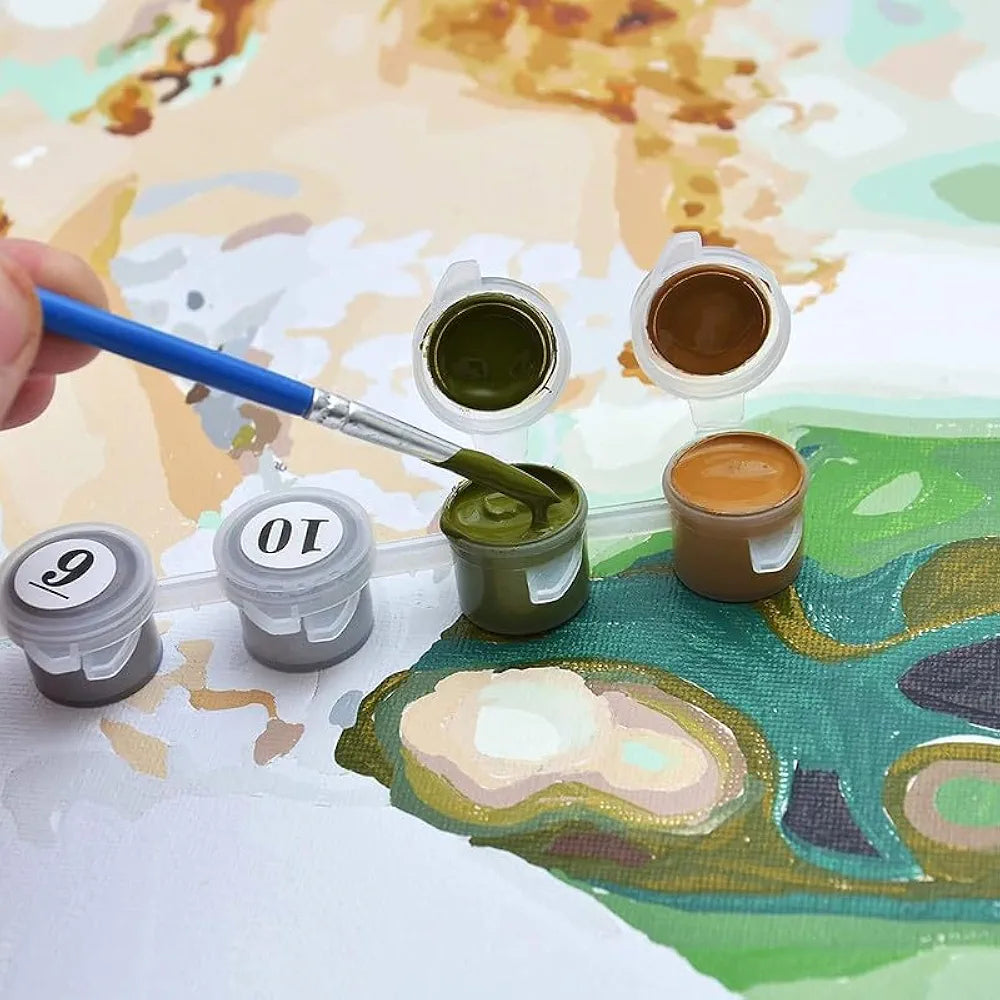 TULIP N TURTLE "SHAMBHU DIY Acrylic Paint by Number Kit for Adults Beginner Canvas Painting by Number Acrylic Painting. Wall Decoration DIY Painting Kit for Adults