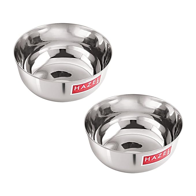 Hazel Stainless Steel Bowl Vati Steel Bowl Set for Kitchen Dinner Bowl Katori Serving Wati Each 270 ml