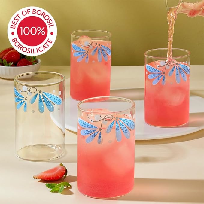 Borosil Vision Twilight 295 ml Set of 6 pcs Transparent Drinking Glass