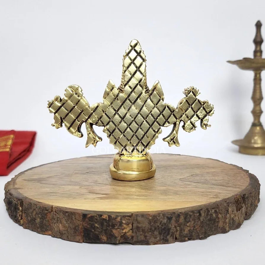 Gold Art India Lord Venkateswara Balaji Idol Gold-Plated Antique Matte Finish Murti 3.5 x 4.2 inch
