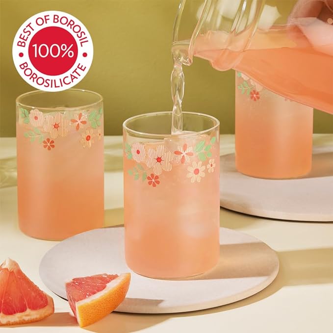 Borosil Vision Ayana 295 Ml Set of 6 Pieces Transparent Drinking Glass