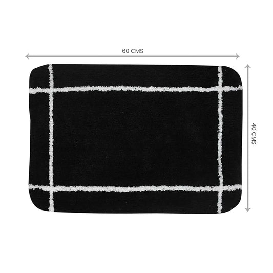 Sashaa World Microfiber Bathmat Colour Black (Pack of 2)