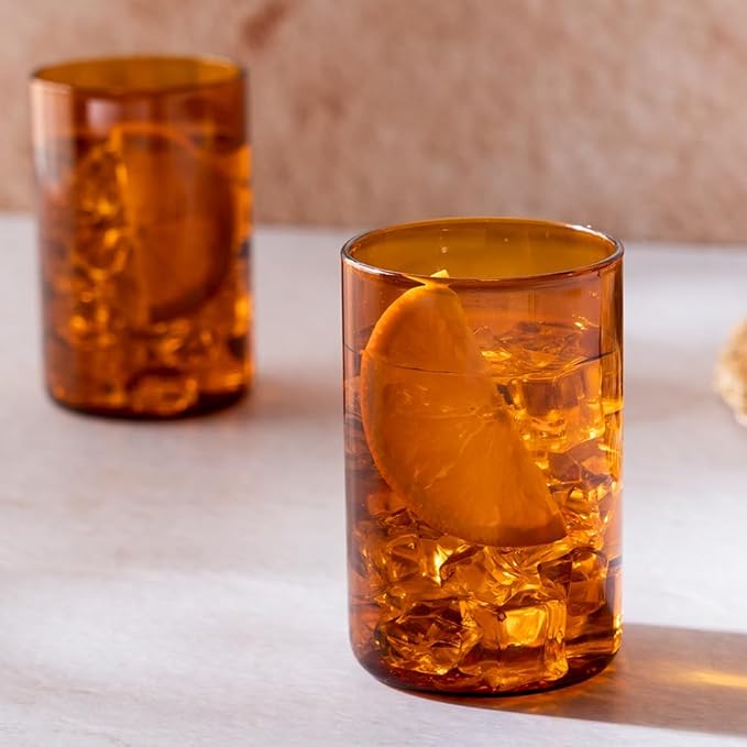 Borosil 295ml Set of 6 Pieces Amber Vision Transparent Drinking Glass