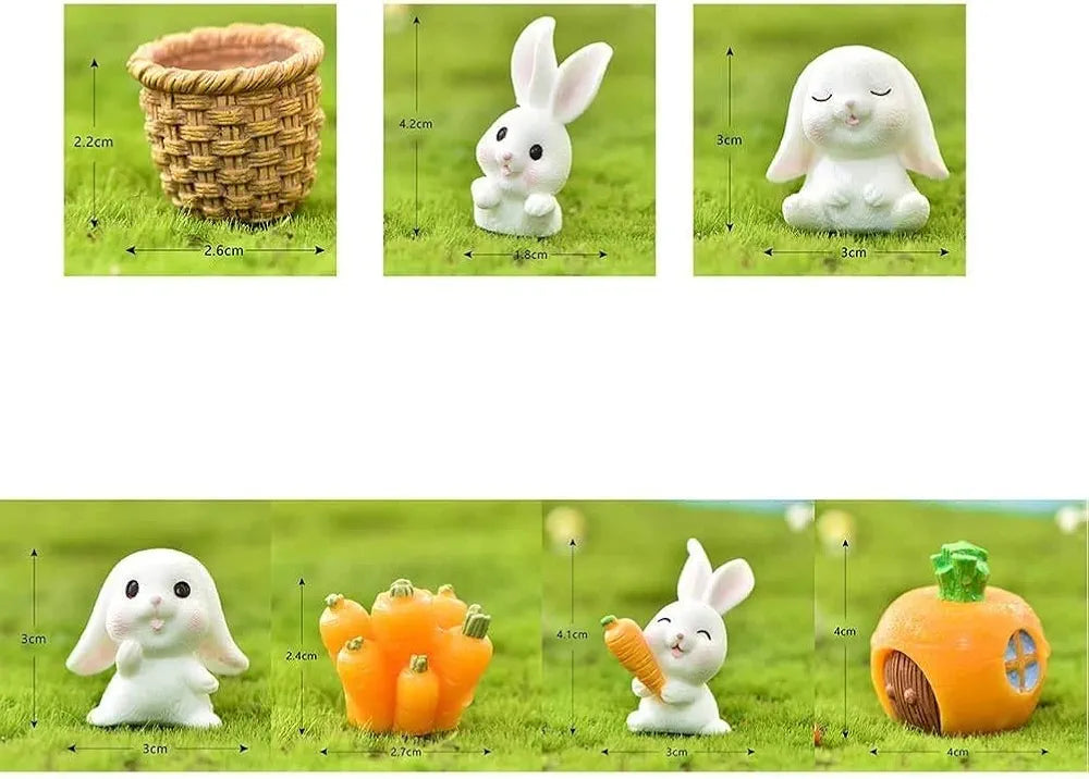 Satyam Kraft 1 Set Resin Rabbit Miniature Figurines
