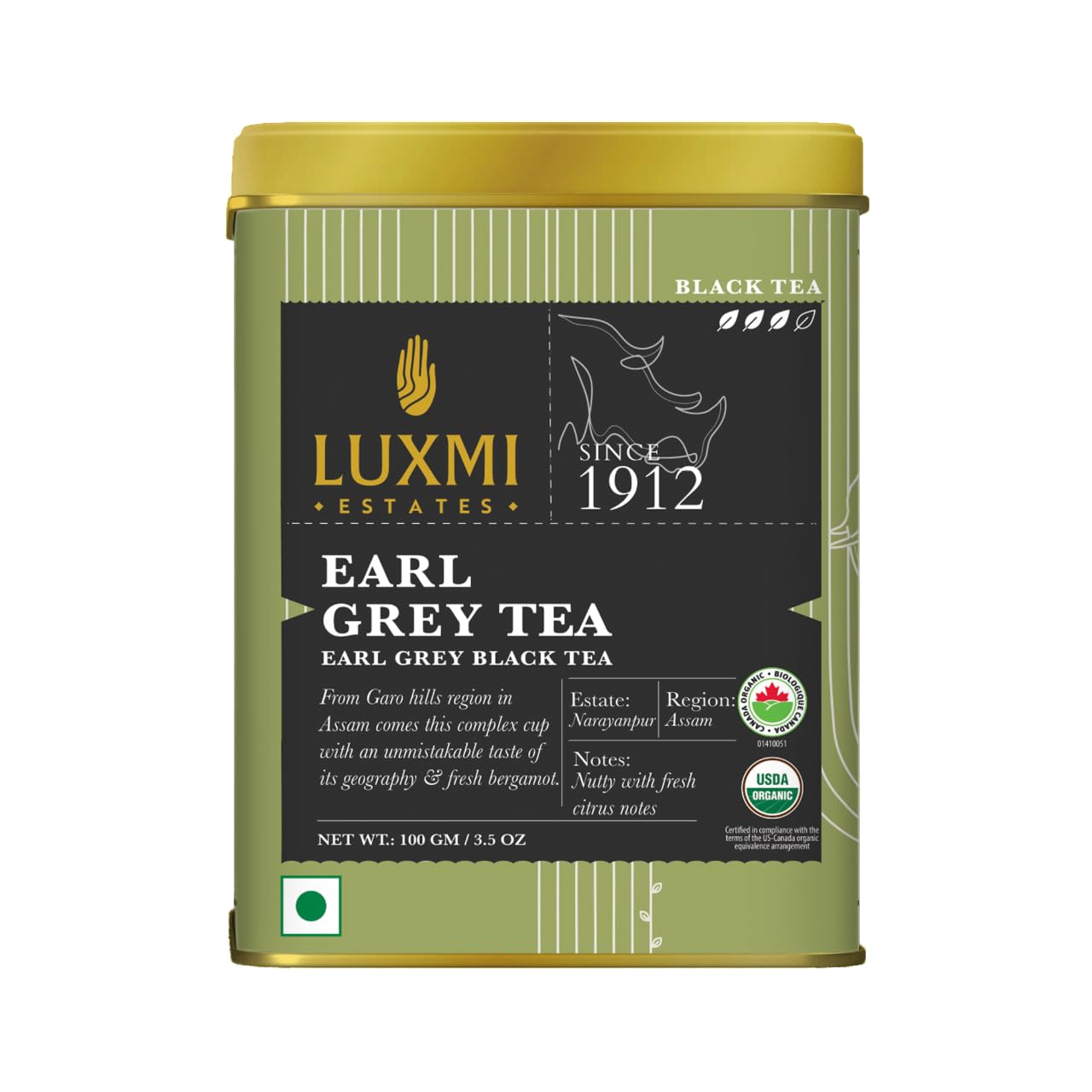Luxmi Organic Earl Grey Black Tea - 100 gms