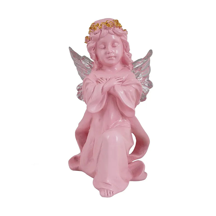 Zart Angel Girl Silver Winged Girl Statue for Home Decor Item