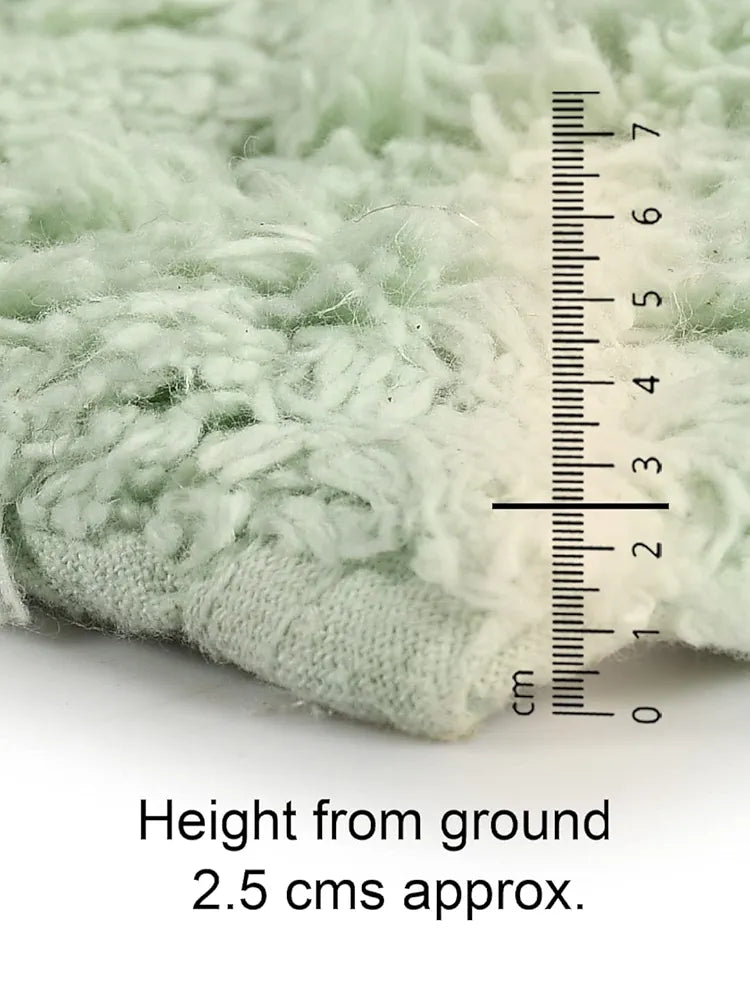 Sashaa World Solid Anti-skid Cotton Bathmat And Contour Set For Bathroom Colour Mint (Pack Of 2)