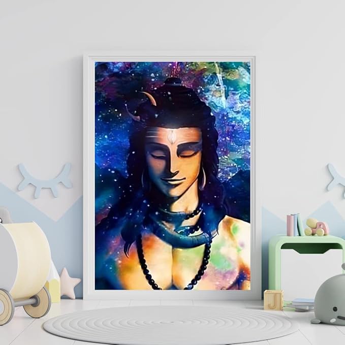 Tulip N Turtle Lord Shiva Diy Acrylic Paint by Number Kit for Adults Kids Beginner Painting by Number | Wall Decoration