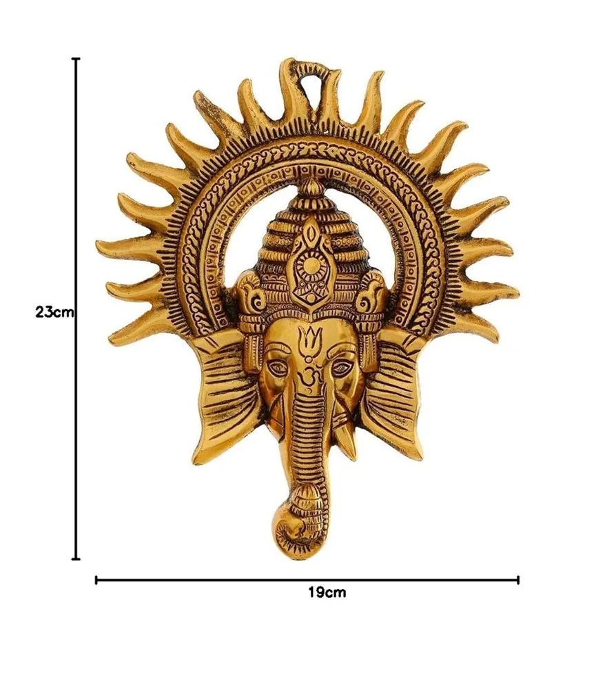 Chhariya Crafts Metal Ganesh Wall Hanging Showpieces- 22 Cm