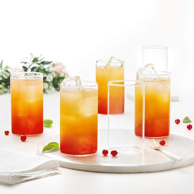 Borosil Vision Glass 350 Ml Set of 6 Piece Transparent Drinking Glass