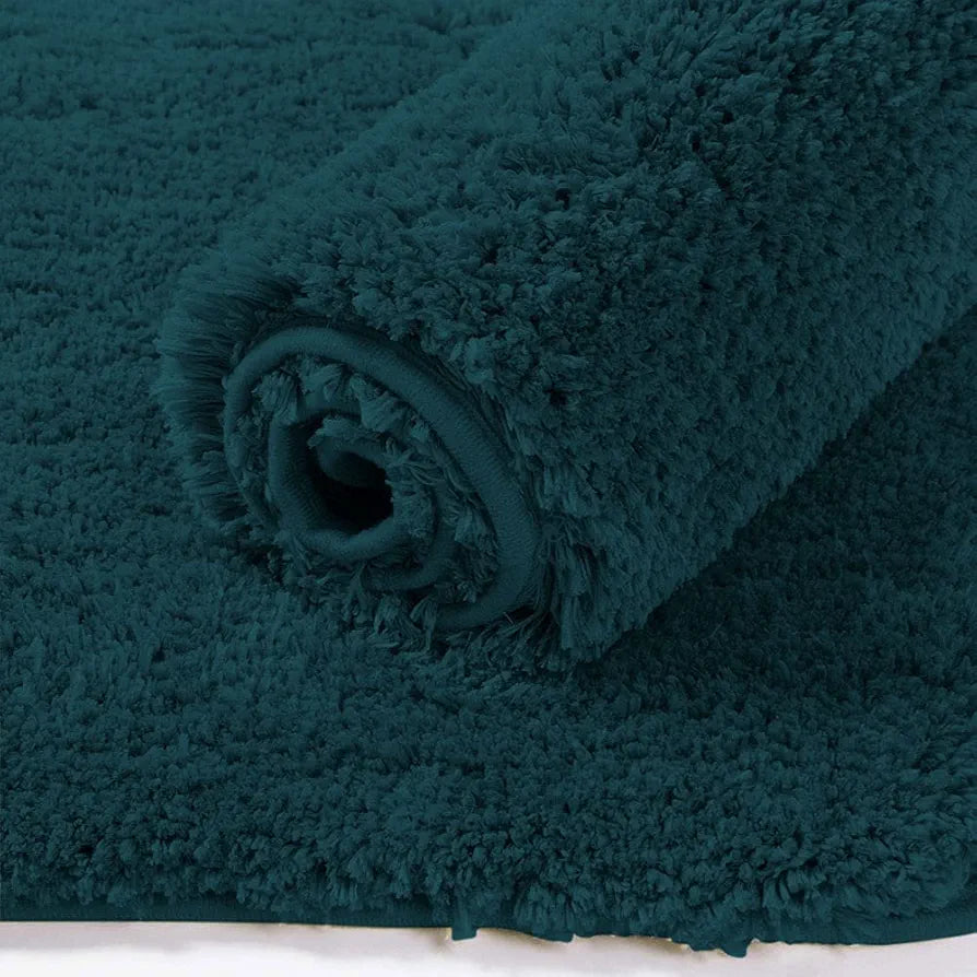 Luxe Home International Microfibre Rectangular Home Bath Mat Super Soft Anti Skid Newman Mats For Bathroom Colour Teal