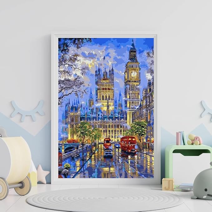 Tulip N Turtle Da Vinci Premier Series Big Ben Tube Packing 36 Colours Diy Acrylic Painting by Numbers Kit on Canvas