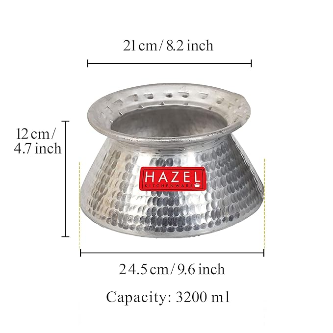 Hazel Handi for Cooking 3200 ml Aluminium Biriyani Pot with Lid Aluminium Handi