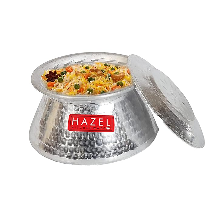 Hazel Handi for Cooking 3200 ml Aluminium Biriyani Pot with Lid Aluminium Handi