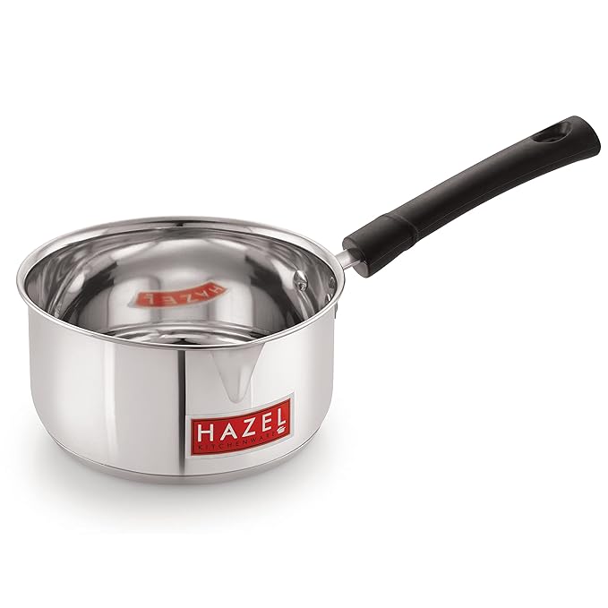 Hazel Induction Bottom Sauce Pan 14.2 cm with 1250 ml Capacity Stainless Steel for Tea Milk Maker
