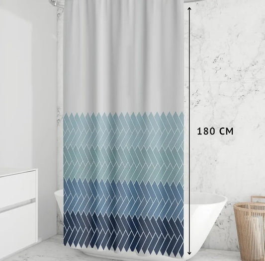 Homethreads Embrace Luxury with Our 6-Feet Long Premium Polyester Shower Curtain with 12 Hooks for a Lavish Bathroom Blue Colour