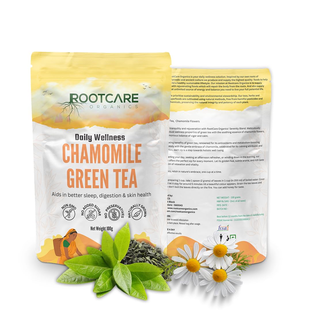 Rootcare Organics Chamomile Green Tea - 100 gms