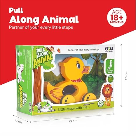 Zudo Pull Along Toddler Toy Pull Along Toy with Attractive Design Developmental Toy (Duck)