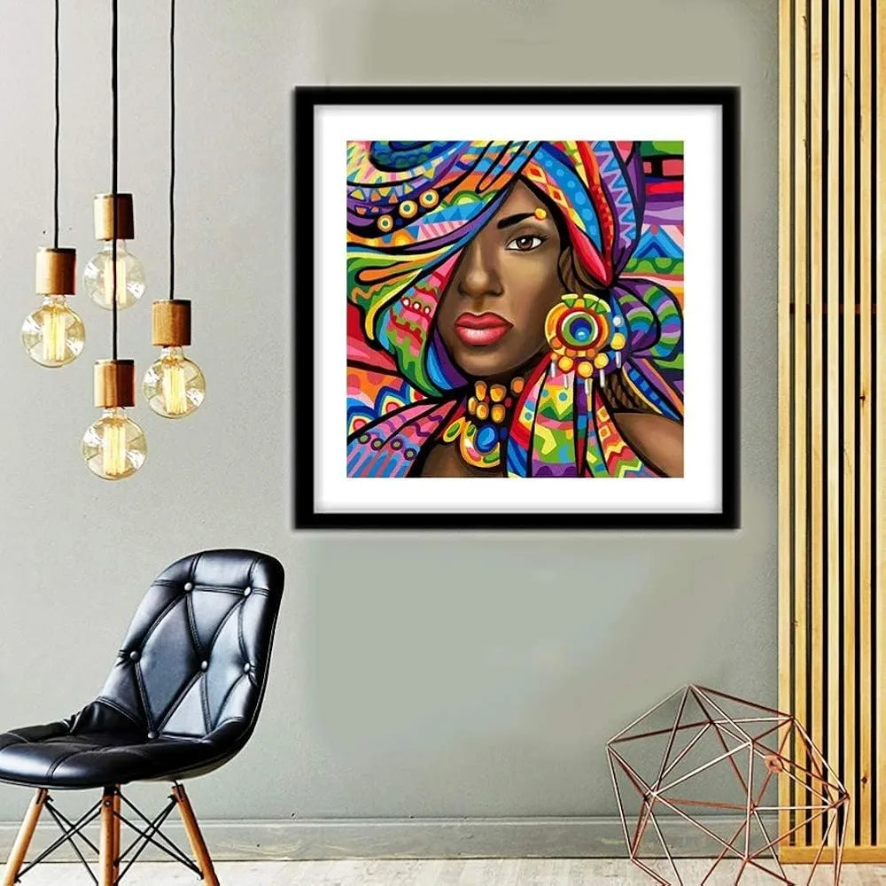 TREXEE DIY 5D Diamond Painting by Number Kits for Adults & Kids Full Drill Round Diamond Crystal Gem Art, Cross Stitch Crystal Rhinestone Embroidery Home Wall Decor Gift