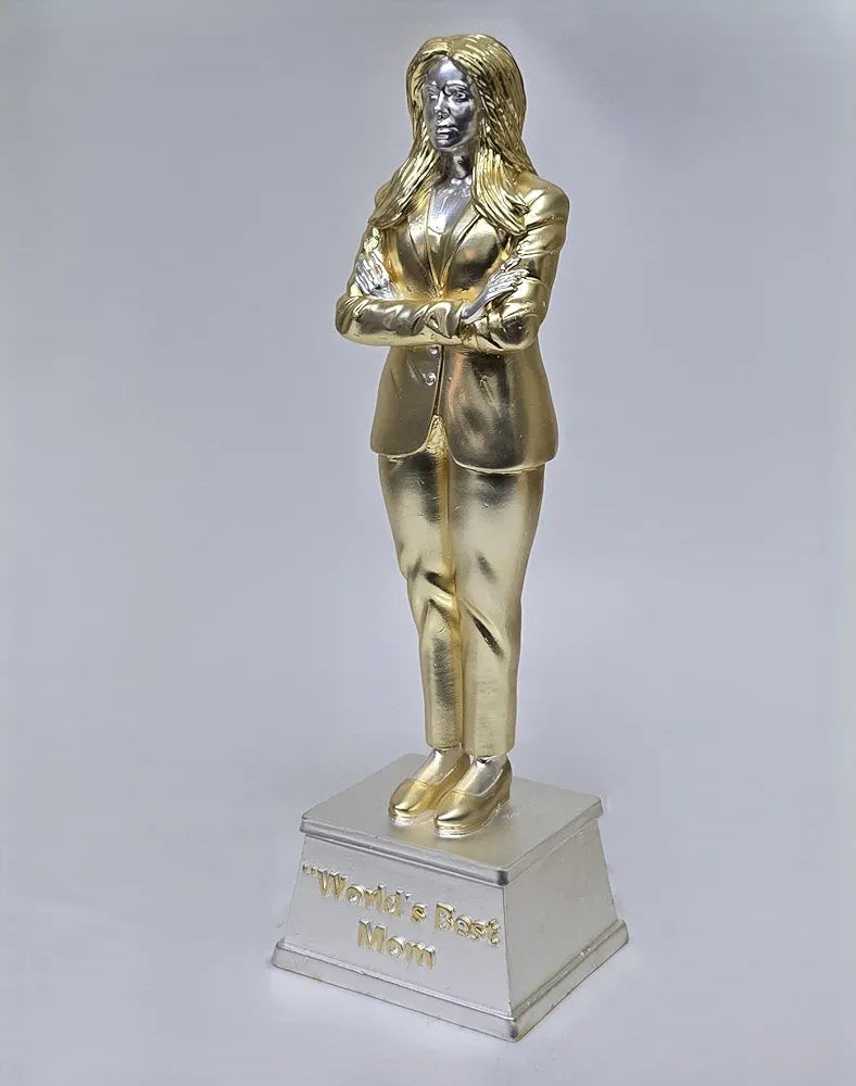 Gold Art India Best Mother Trophy Figurine Gold & Silver Plated Matte Finish