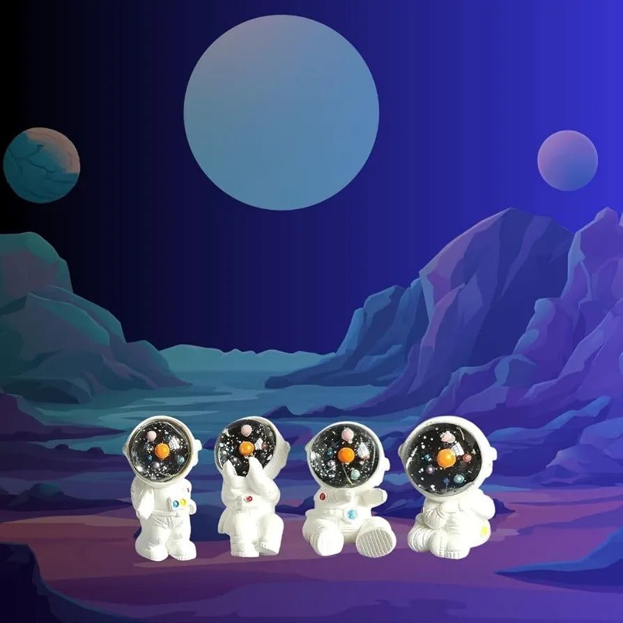 Satyam Kraft Resin 1 Set Astronaut Figurines Outer Space-Themed Action Figures