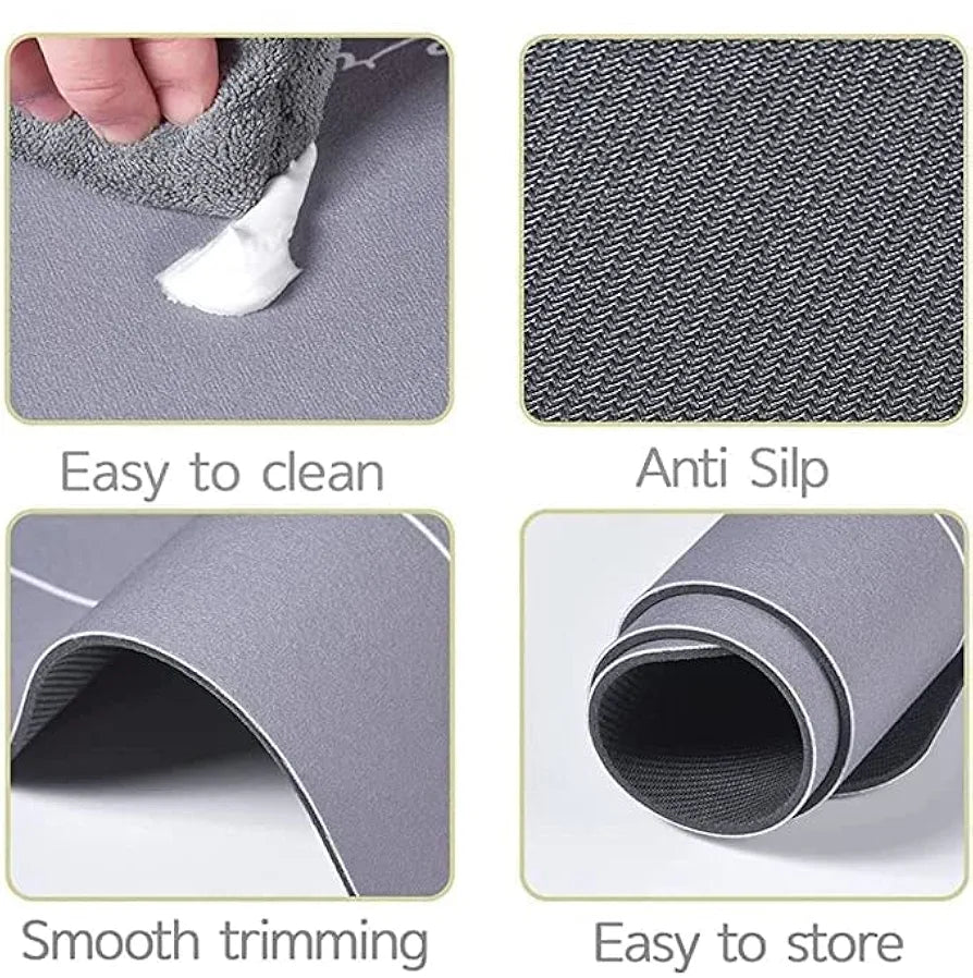 Status Contract Blue Bathroom Water Absorbing Mat Colour Blue