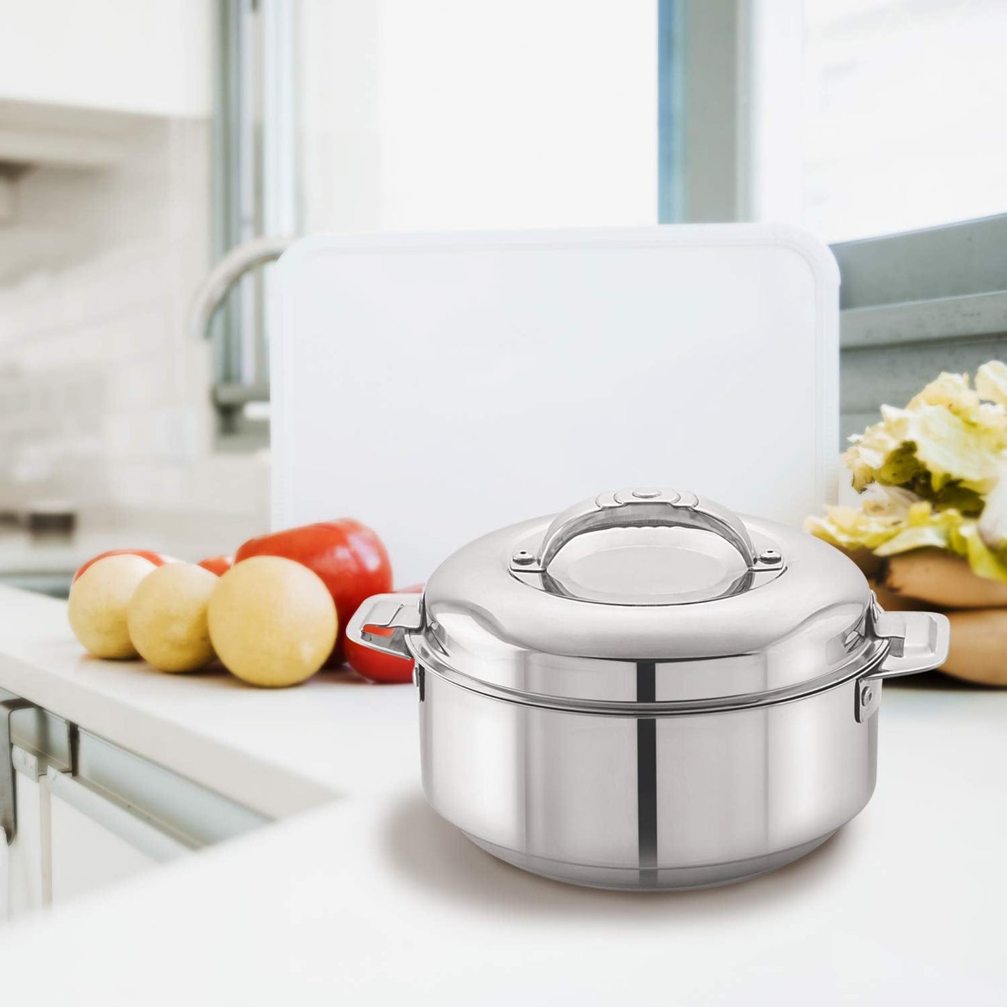 Cello Maxima Stainless Steel Double Walled Insulated Casserole | Silver | 2000ml